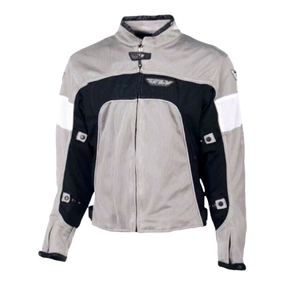 Fly Street CoolPro Mesh Motorcycle Silver & Black Jacket - Size Medium - Picture 1 of 10